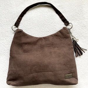 BetteRusso Women's Suede Shoulder Bag with Keychain